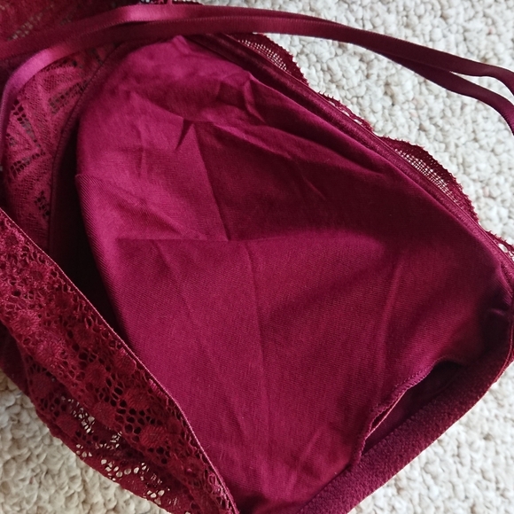 Auden Elegant Lace Bralette in Burgundy size XL - Picture 7 of 12